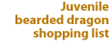Juvenile bearded dragon shopping list